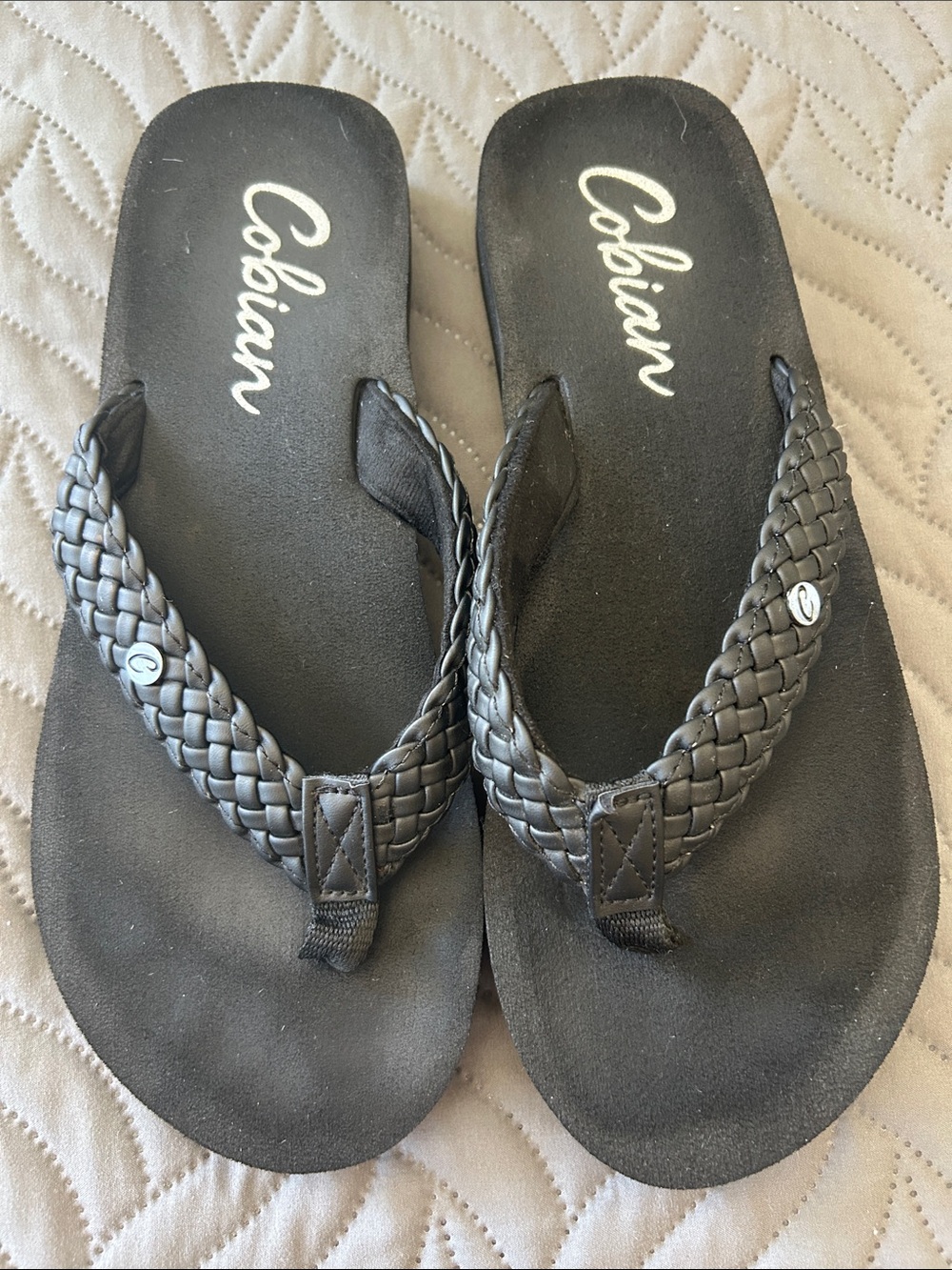🖤 Cobian Black Braided Strap Flip Flops - Picture 4 of 6